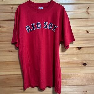 Majestic Boston Red Sox Big Papi #34 Red Short Sleeve Tee Large